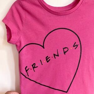 7/$20💥FRIENDS TV Show T-Shirt, Glitter Heart, Iconic Friends Logo, Cherry Pink